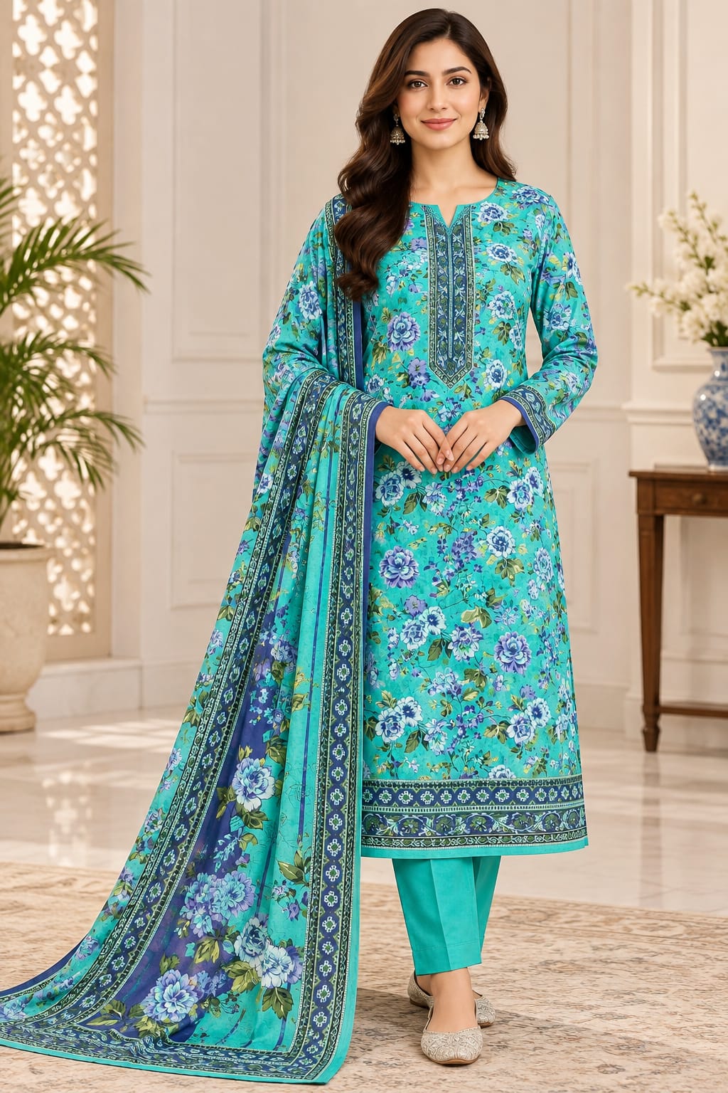 Premium Unstitched 3 Piece Cotton