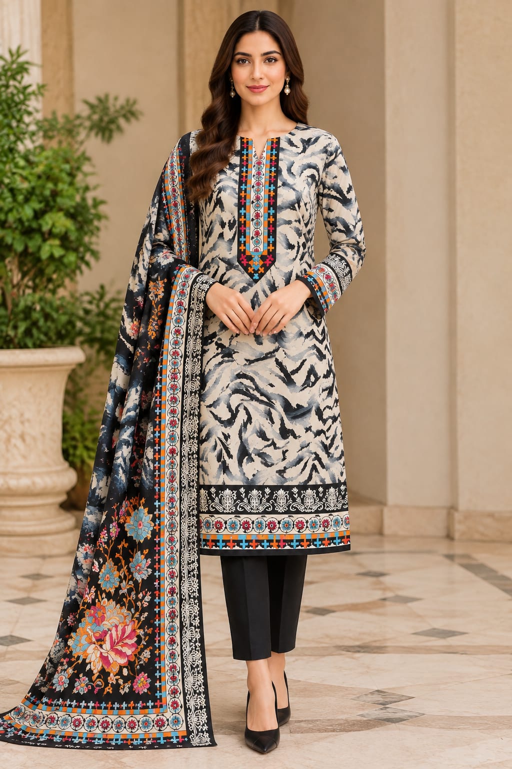 Premium Unstitched 3 Piece Cotton