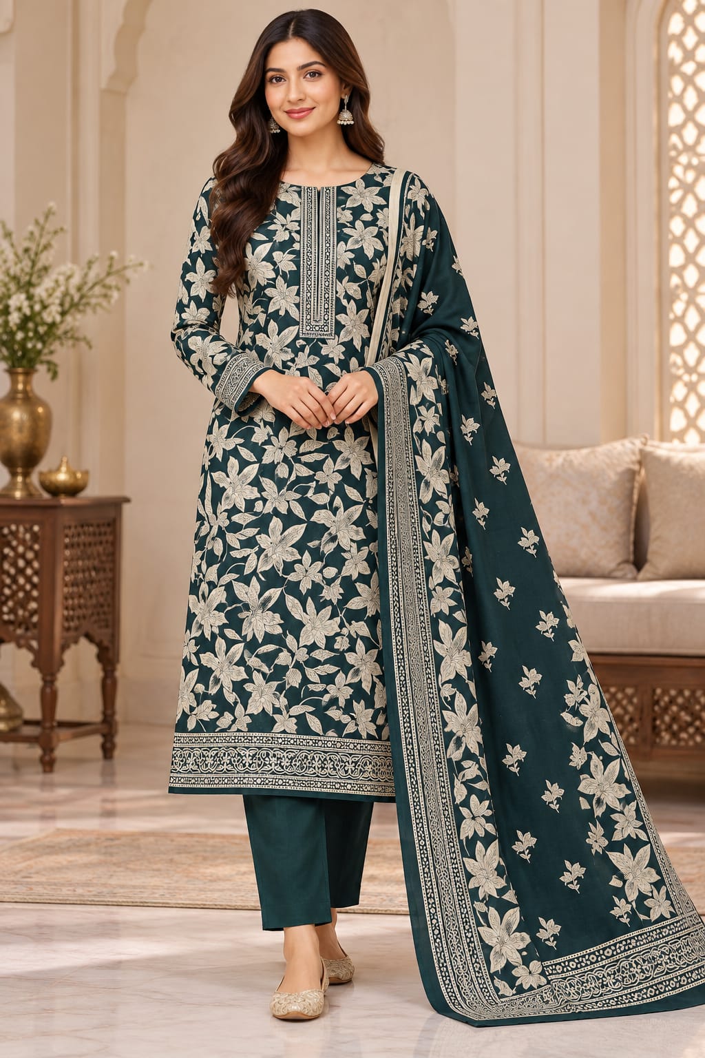 Premium Unstitched 3 Piece Cotton