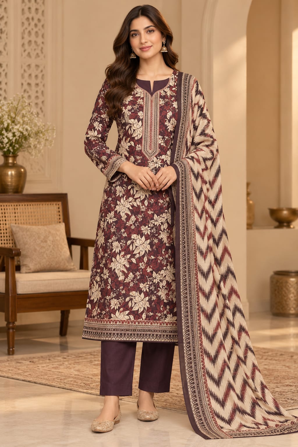 Premium Unstitched 3 Piece Cotton