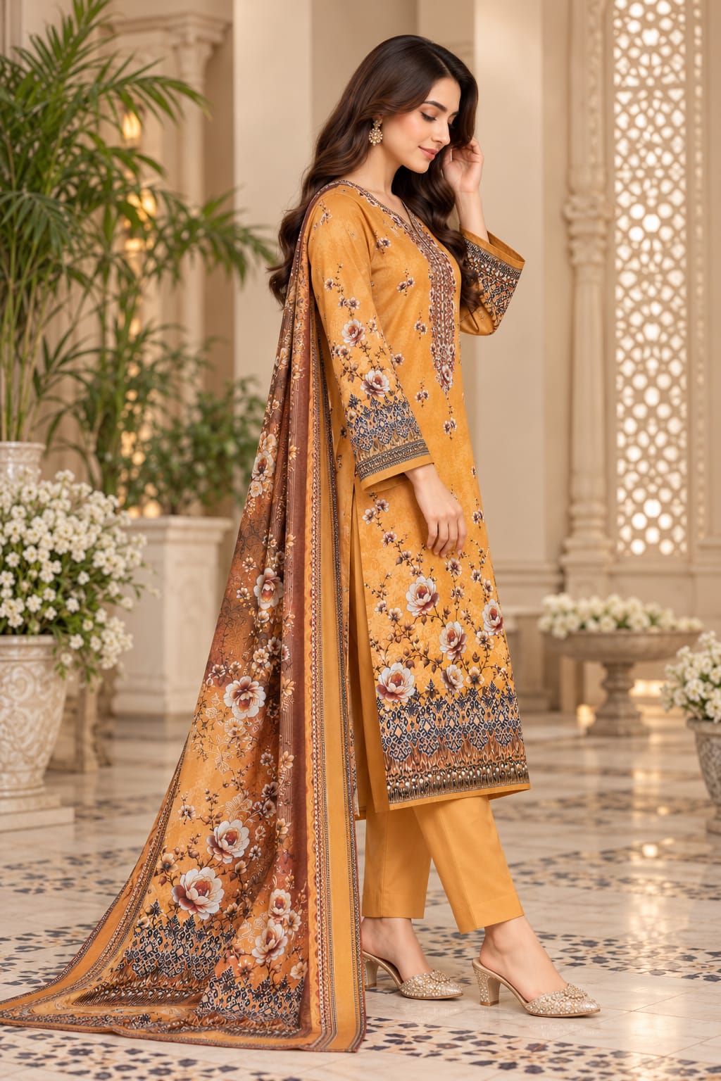 Premium Unstitched 3 Piece Cotton