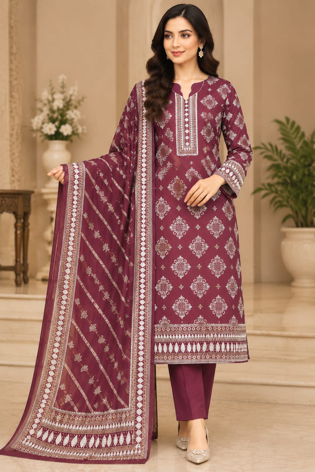 Premium Unstitched 3 Piece Cotton