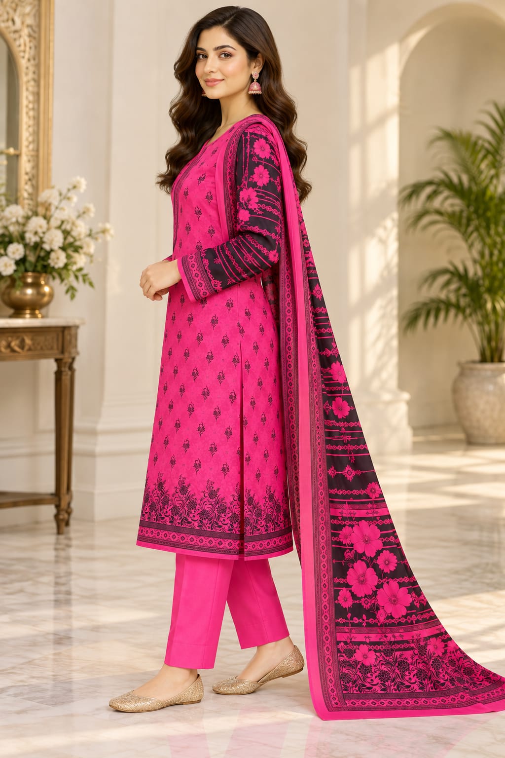 Premium Unstitched 3 Piece Cotton