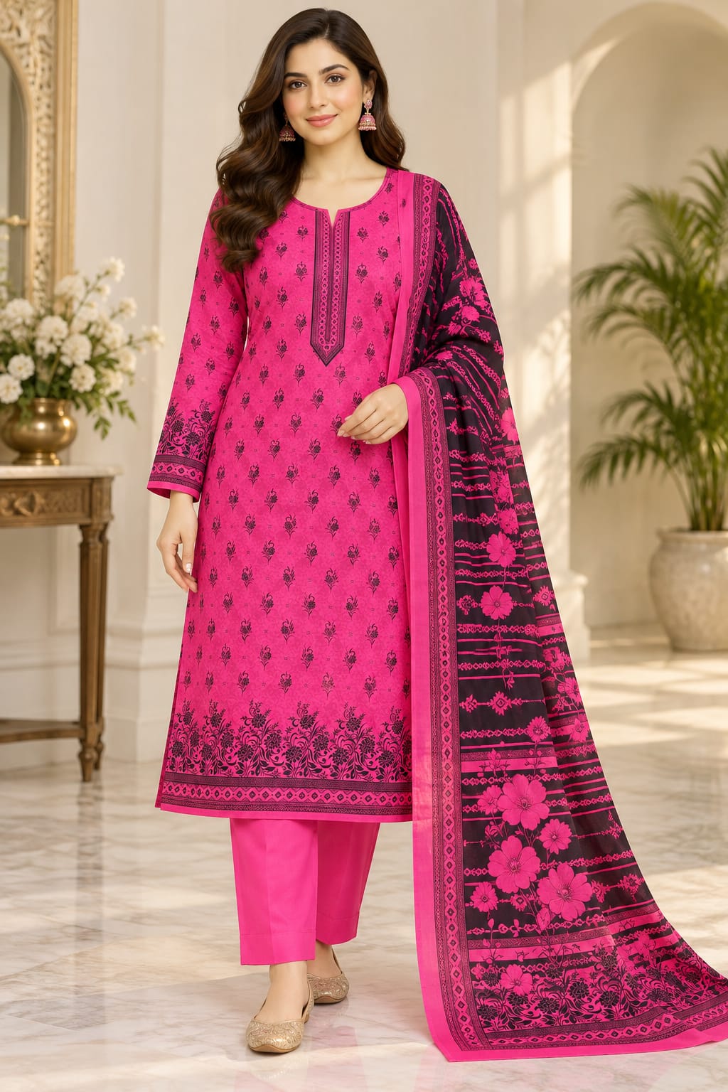 Premium Unstitched 3 Piece Cotton