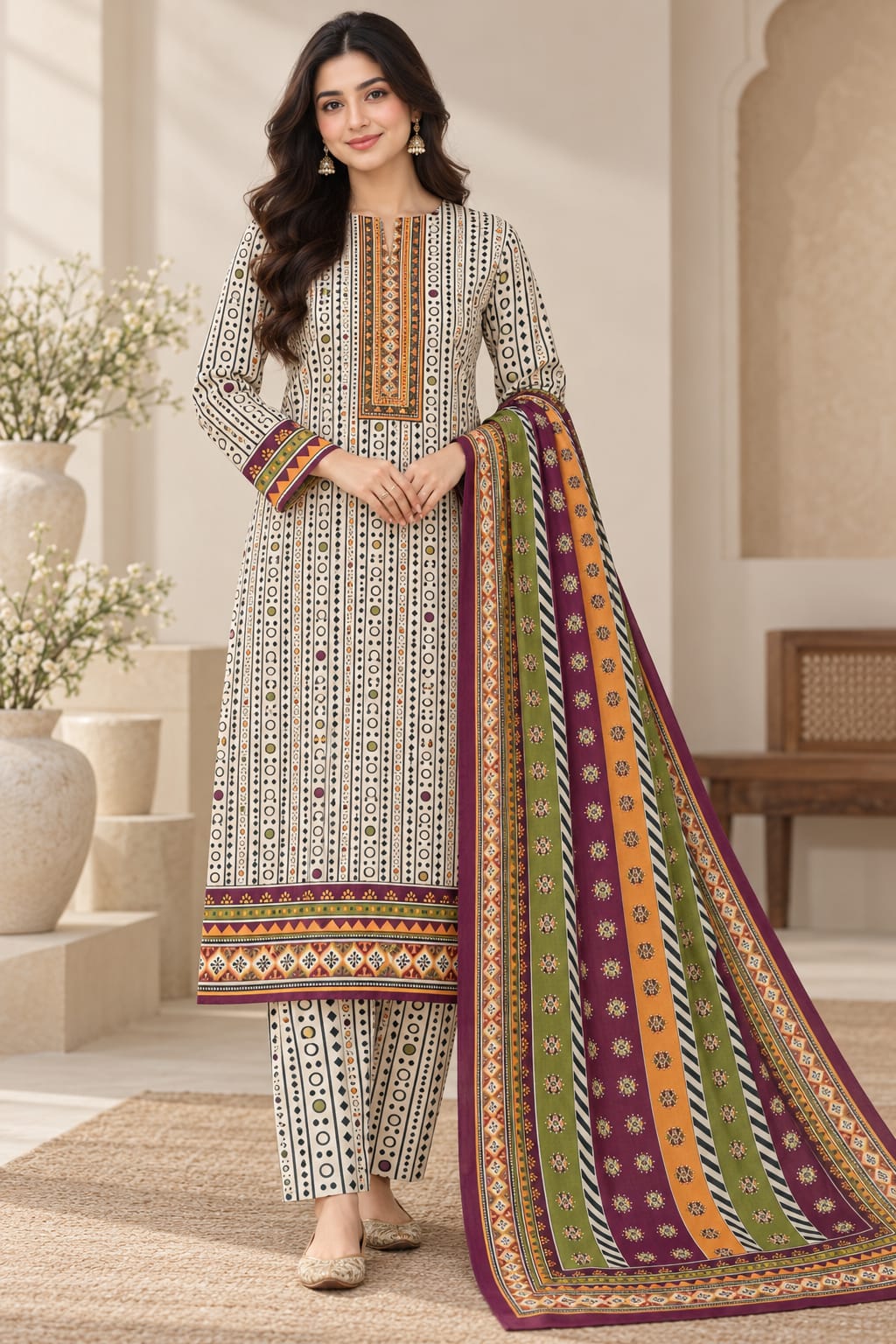Premium Unstitched 3 Piece Cotton