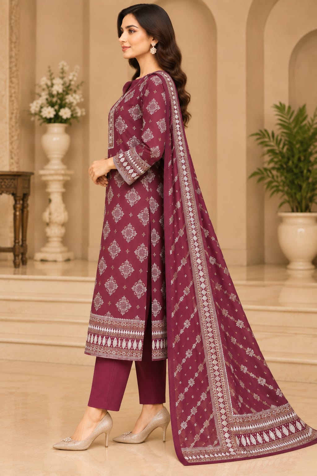 Premium Unstitched 3 Piece Cotton