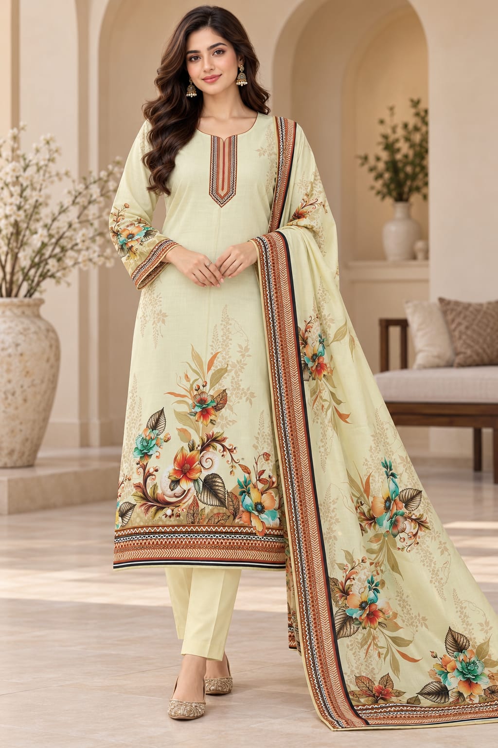 Premium Unstitched 3 Piece Linen