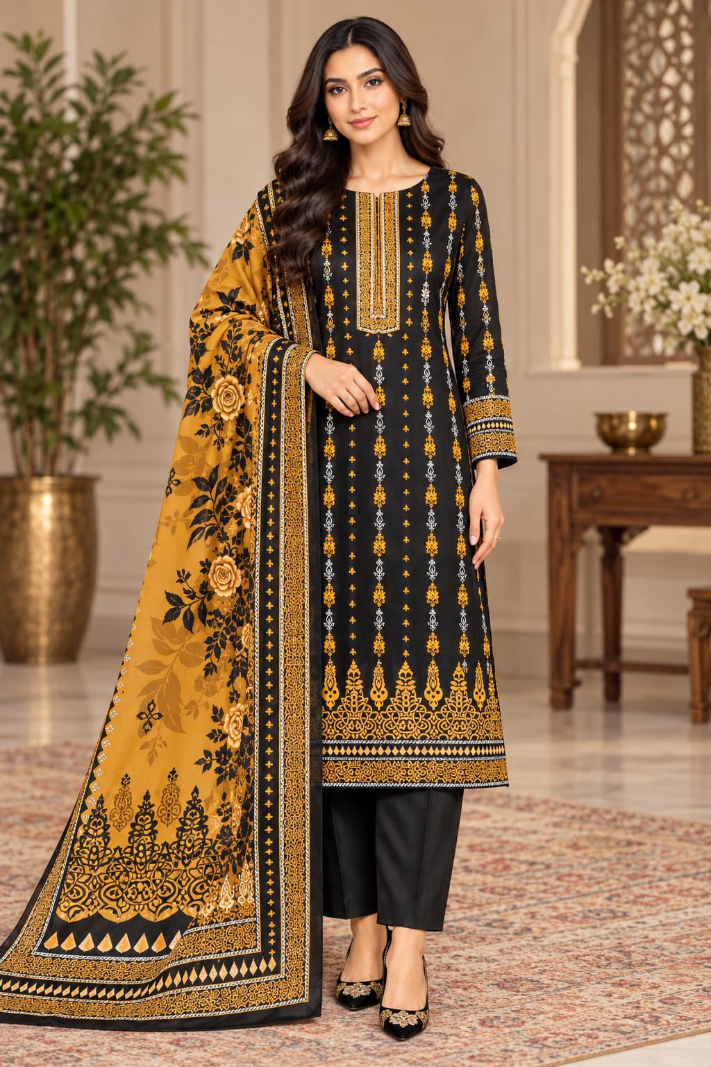Premium Unstitched 3 Piece Bana Dora Linen